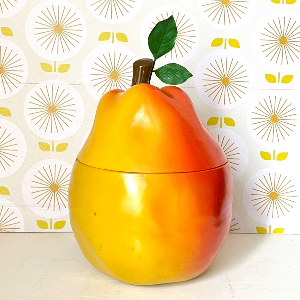 SOLD MCM Ice Bucket Mid Century Party Pear  Ice Tub Vintage Bar Ware Novelty Kit - Picture 5 of 7